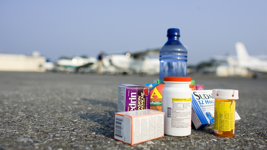 Check the FAA's medications list to determine whether you can fly while taking certain over-the-counter drugs. Photo by Chris Rose.