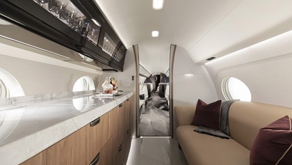 The Gulfstream G700’s galley is so big, the company calls it an ultragalley. Photo courtesy of Gulfstream.