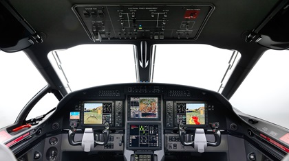 The Pilatus PC-12 NGX Advanced Cockpit Avionics include touch-screen controls, pilot-defined visual approaches, ATC playback, and worldwide graphical weather, among other features. Photo courtesy of Pilatus Aircraft.
