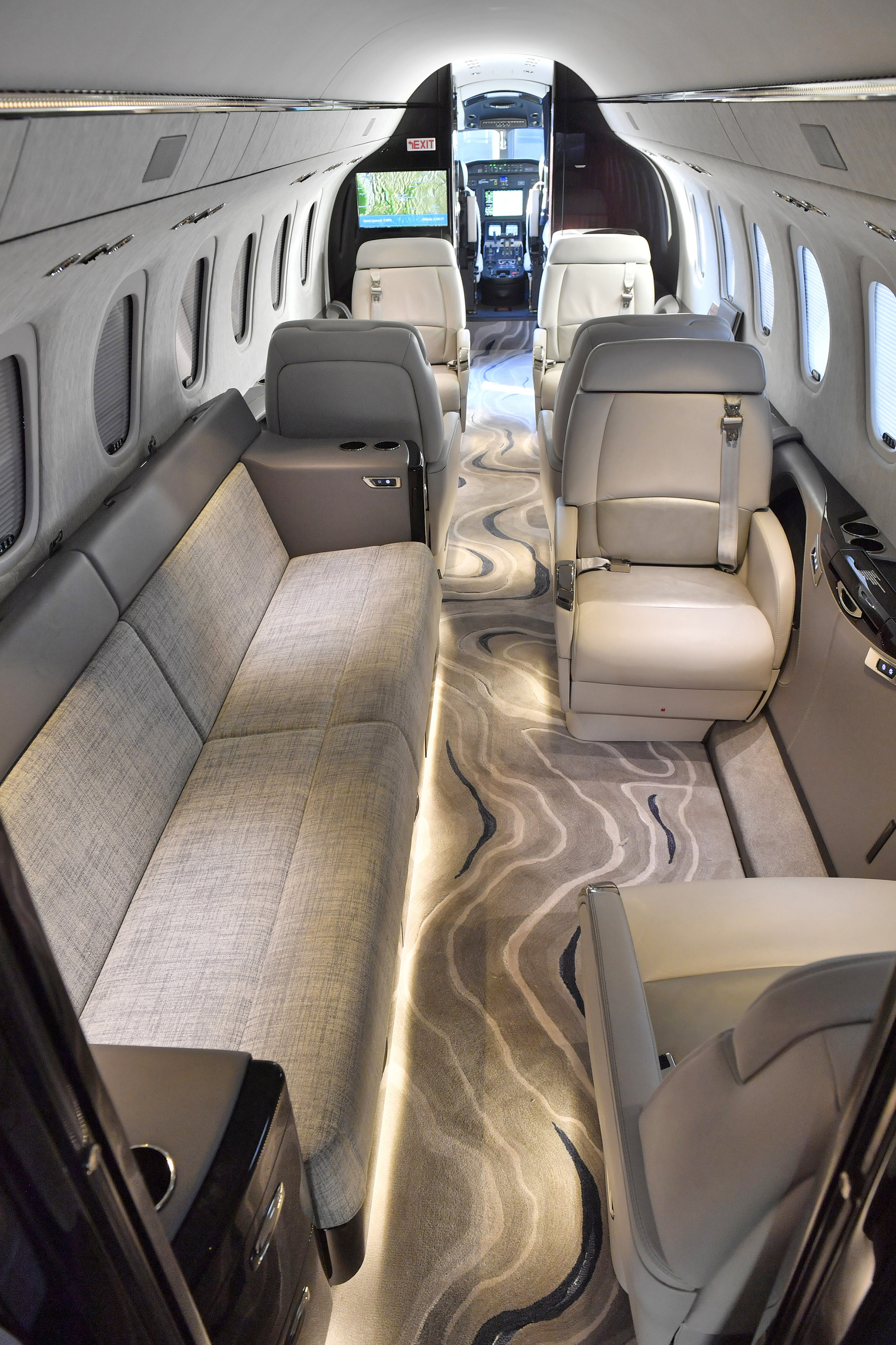 Organic lines and textile details give the heavy hitting Citation Longitude a soft touch. Photo by Mark Wagner.