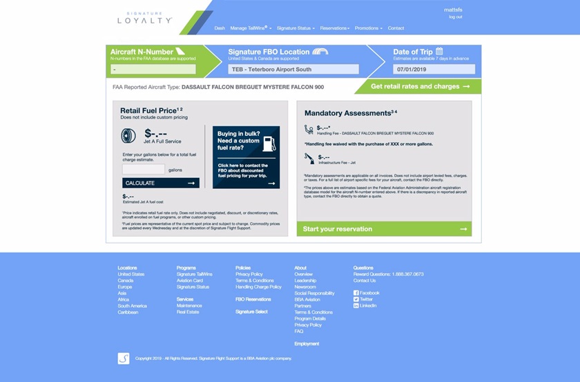 Signature Flight Support plans to launch its Trip Estimator Tool in early 2020. Image courtesy of Signature Flight Support.