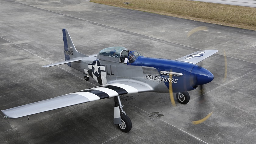 A sweepstakes fundraiser that benefits the nonprofit First Flight Society will give one lucky pilot stick time in this North American P-51 Mustang. Photo by Chris Rose.