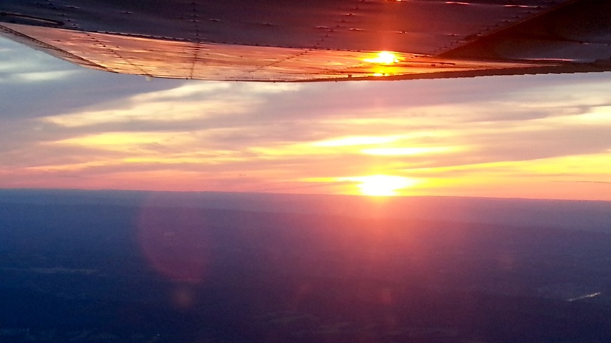 A sunset flight from a few thousand feet up? Social distancing, check! Stress relief, check! Send us your photos if you are able to go flying during the coronavirus pandemic! Alyssa Cobb took this photo before Maryland's stay-at-home order went into effect.