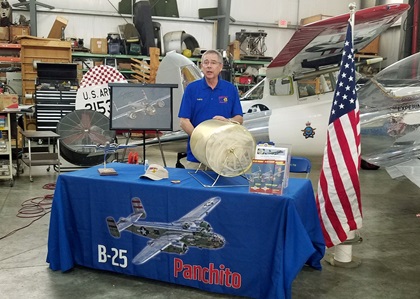 Delaware Aviation Museum owner Larry Kelley drew the winning names in the museum's B-25 second-in-command course drawing. Photo courtesy of Delaware Aviation Museum.