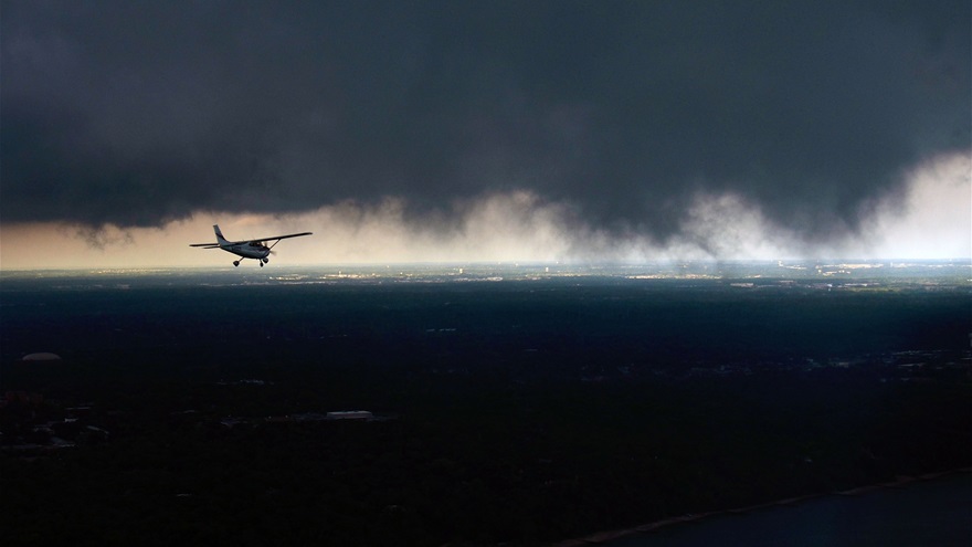 Low clouds should be cause for concern for VFR pilots. In most situations, Class G airspace allows VFR flights below 1,200 feet agl to be conducted simply clear of clouds, without having to maintain a 500-foot separation from the ceiling above as is required in most other types of airspace. But many other factors should be considered before embarking on a low-level VFR flight. Flat terrain, ample landing options, excellent visibility, and stable conditions are all criteria that may help minimize risks associated with a low-level flight. Photo by Chris Eads.