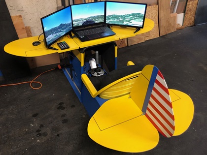 Ron Allen designed a sailplane simulator to provide Civil Air Patrol cadets with an affordable glider training option in lieu of towplane flights. Photo courtesy of Ron Allen.           