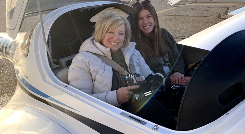 Madison 'Maddy' Seymour's first passenger was her mom. Photo courtesy of Madison Seymour.
