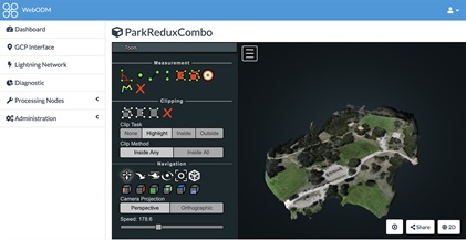 WebODM supports 3D modeling as well. Screen capture by Zach Ryall. 