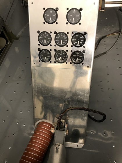 UMA's 1-1/4-inch electronic instruments in SocialFlight's T-51D Mustang. Photo courtesy of Jeff Simon.