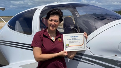 Nobi Buntin, the Hawaii-based winner of the 2020 NAFI/King Schools Scholarship, helped deliver face masks to those on the front line of the coronavirus pandemic. Photo courtesy of King Schools.