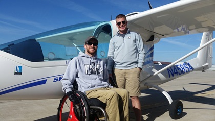 Justin Falls and instructor Justin Beam. Photo courtesy of Justin Falls.