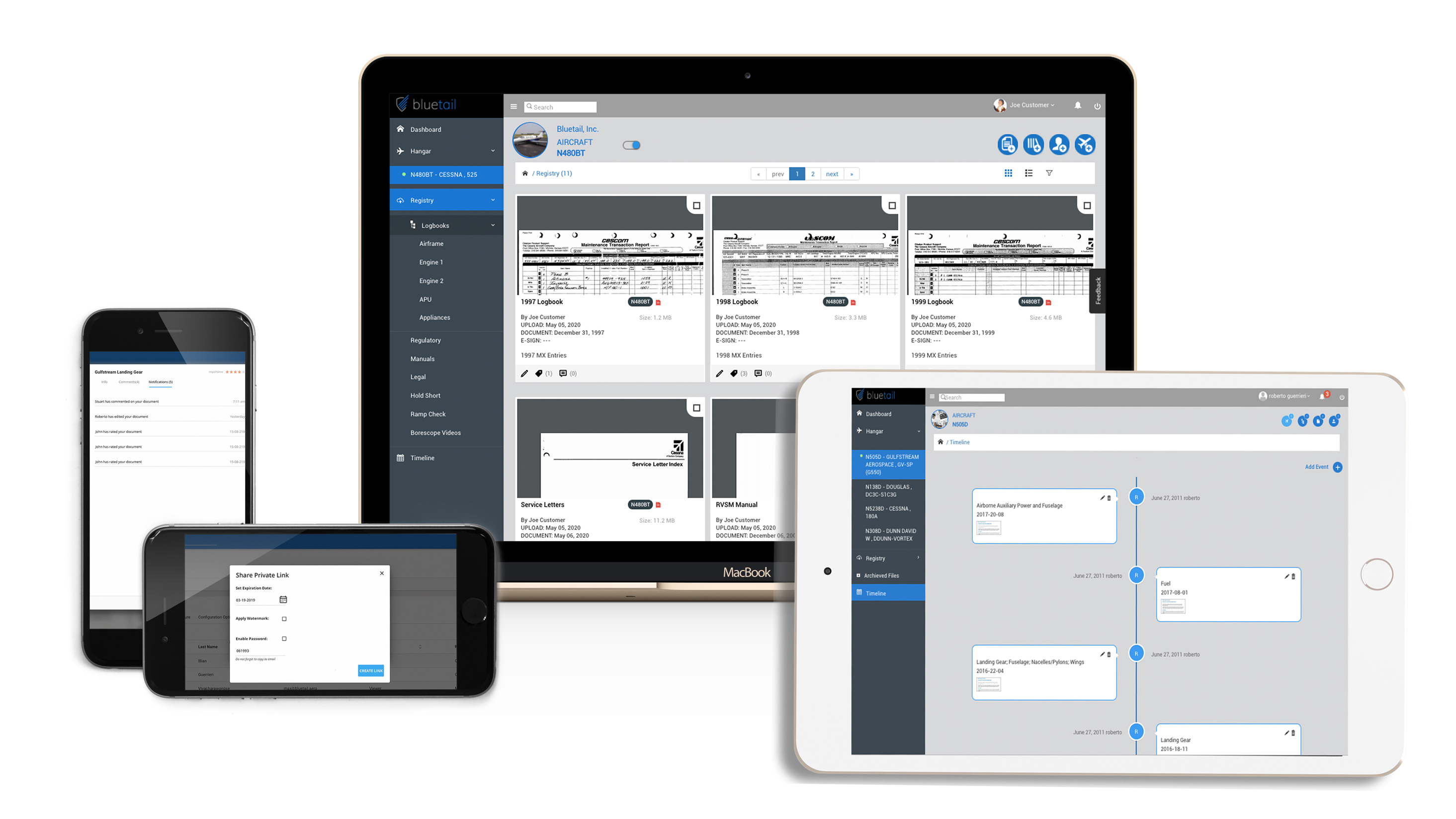 Bluetail scans and digitizes aircraft maintenance and other records so that customers can search their documents from any web browser. Image courtesy of Bluetail.