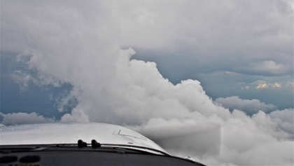 One of the most important decisions a VFR pilot makes is about weather. Understanding what lies beyond weather that is immediately ahead, how it may change in the time it takes to travel past it, and what conditions will be at the destination all affect critical choices about the safety and wisdom of the flight. Photo by Chris Eads.