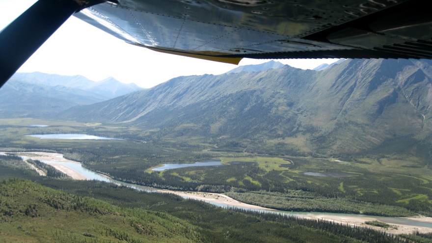 The Brooks Range in the Gates of the Arctic National Park and Preserve features tall peaks as pictured here. Passes are important for traversing the area for numerous reasons, including low ceilings. The FAA is in the process of depicting more passes on sectional charts. Photo by Alyssa Cobb.