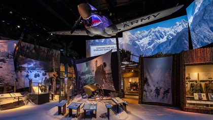 Exhibits are packed with creative displays and feature a unique electronic "dog tag" system that allows visitors to follow individual stories of a solider or sailor through the war. Photo courtesy of The National WWII Museum.
