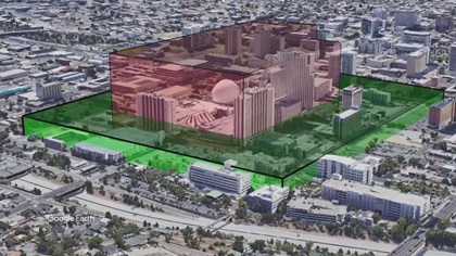 The FAA may consider allowing more drone flights in locations where buildings and other structures, or terrain, prevent manned aircraft from safely navigating. Image courtesy of the FAA via YouTube. 