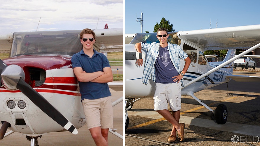 Graduating Colorado high school seniors and pilots Jason Walter, left, and Nathan Dankers are pursuing futures in aviation. Photos by Liz Danekind, ELD Photography.