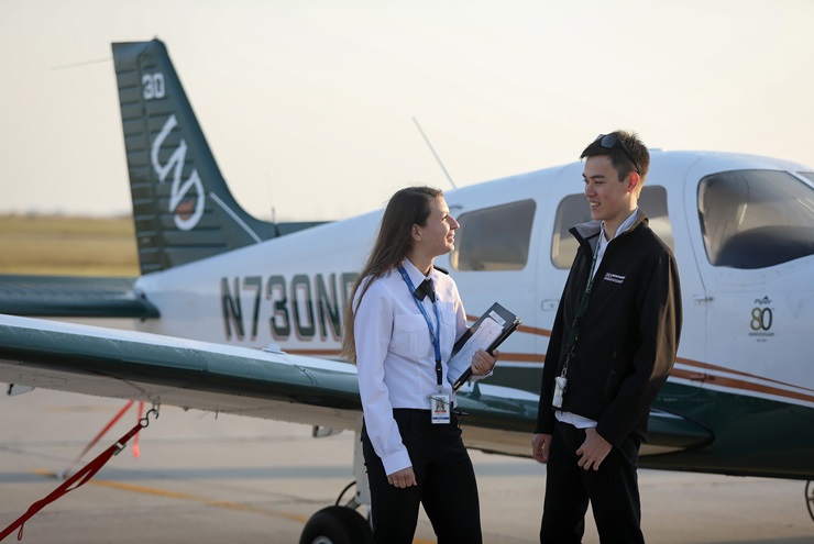 University of North Dakota aviation students and instructors participate in flight training activities. Photo courtesy of the University of North Dakota. 