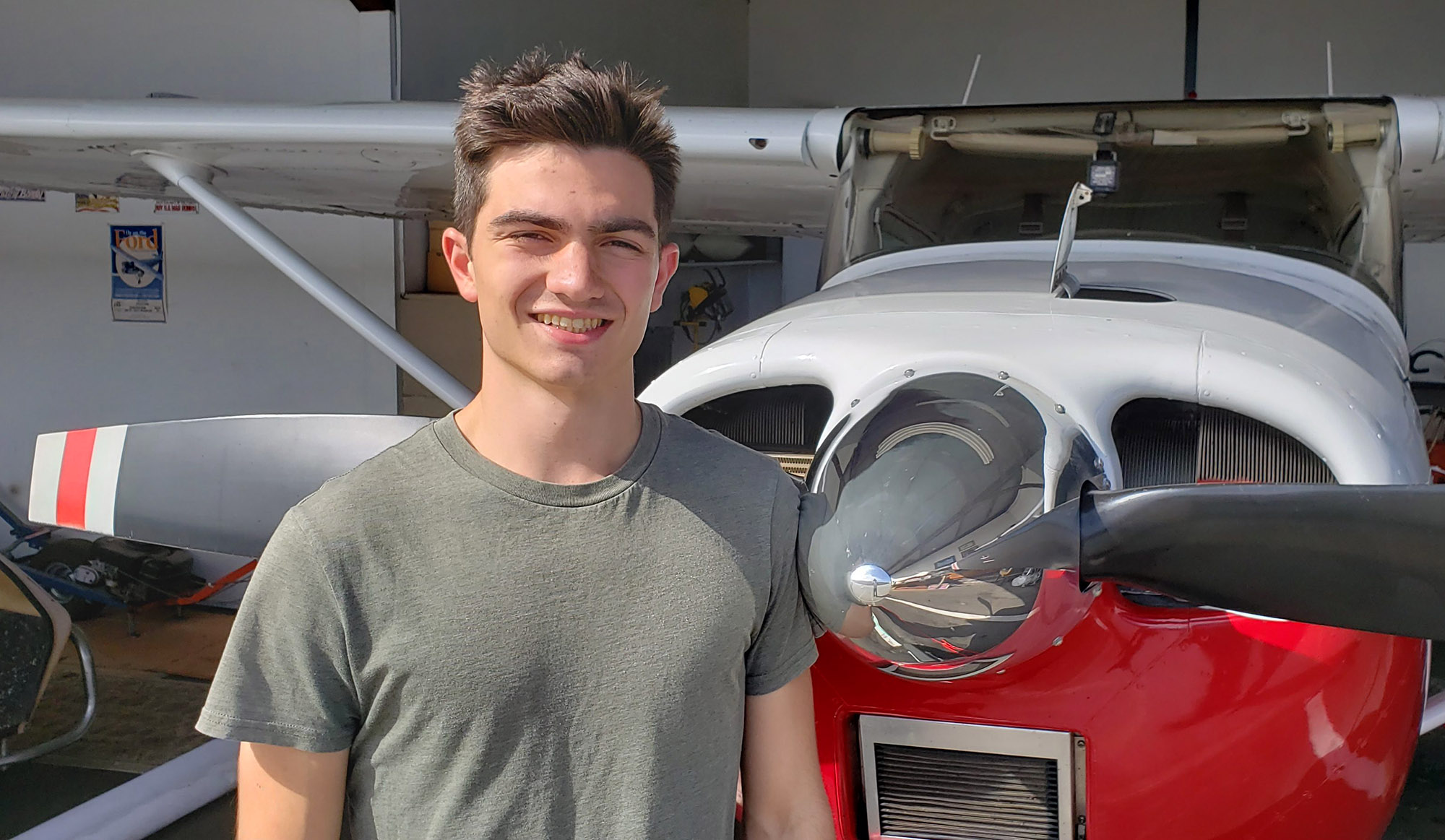 Cole Cross will graduate from Carlmont High School in Belmont, California. Parent Terry Cross wrote, “He soloed on his 16th birthday and obtained his private pilot certificate in October 2019. Cole will study aerospace engineering at the University of Colorado-Boulder, and looks forward to pursuing his passion for the outdoors and aviation. He's a great guy, and we are so proud of him.” Photo courtesy of Terry Cross.