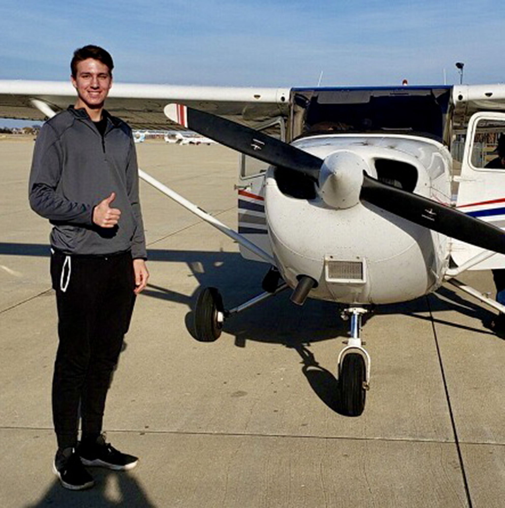Eric Hix, a student pilot and graduating senior at Yorkville High School in Illinois, is pursuing an aviation career at Lewis University. Photo courtesy of Brian Duy.