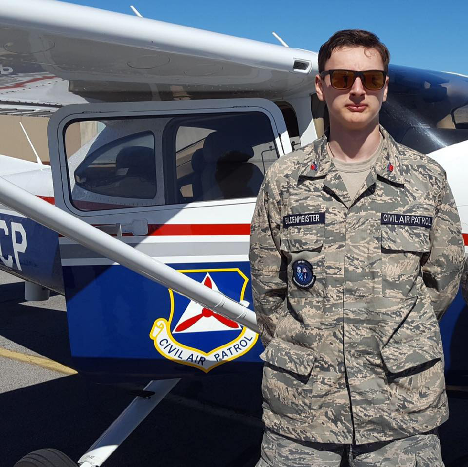 Ian Gildenmeister, of Sandusky, Ohio, is a Sandusky High School graduate and plans to continue his flight training and enroll in the NASCAR Technician Training Program at the NASCAR Technical Institute. Photo courtesy of Sandusky High School Aviation Technologies Instructor and Civil Air Patrol Cadet Squadron 801 Commander Brad Agee.
