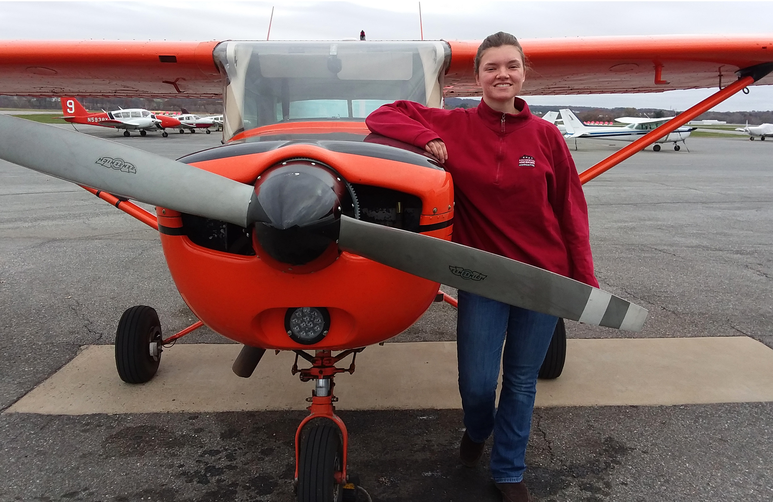 Katherine Grasley holds an FAA student pilot certificate and hopes to become part of an air crew with the U.S. Coast Guard. Photo courtesy of Linda Grasley.