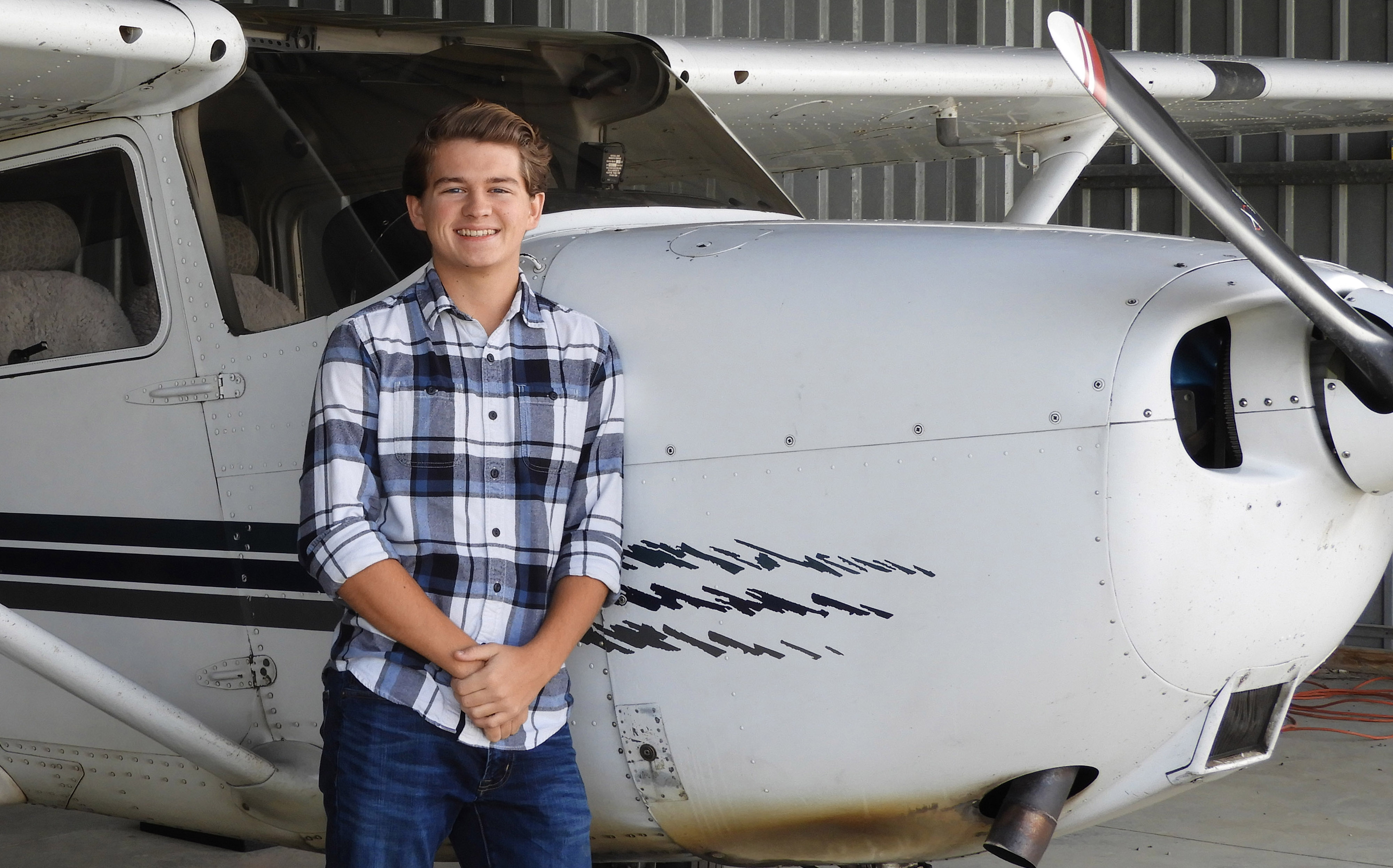 Nathaniel Stevens, 18, from St. Francis DeSales High School in Westerville Ohio, plans to pursue a professional pilot career track at Kent State University. Photo courtesy of Mark Stevens.