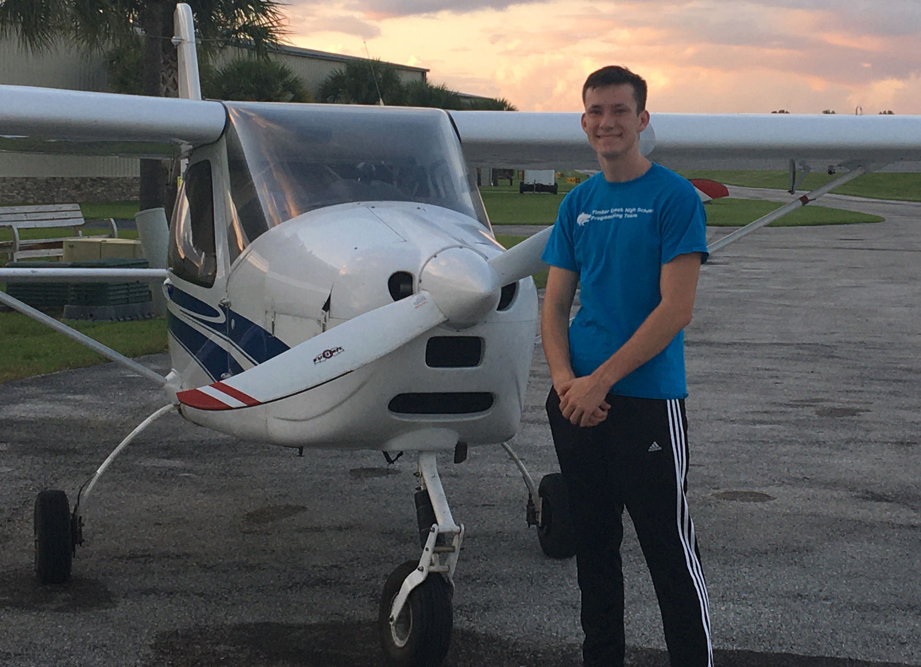 Stephen Claydon was awarded a scholarship through Timber Creek High School in Florida and plans on taking his checkride soon. He has been appointed to the U.S. Air Force Academy Prep School where he hopes to continue with his love of flight, and, ultimately his goal is to serve his country. Photo courtesy of Katrina Claydon.