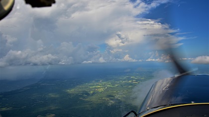 "Never fly anywhere near rain" is good advice for a brand-new pilot with very little experience. However, it would later prove to be a rigid boundary that needed a bit of shifting for the author to expand his VFR capabilities and confidence to navigate around weather. Photo by Chris Eads.