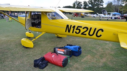 With camping gear loaded in the Cessna 152, a lot of fun awaits the aviator who sees the potential to fly to far-away grass airfields, great friends, and awesome airplanes at fly-ins like Triple Tree. Photo by Chris Eads.