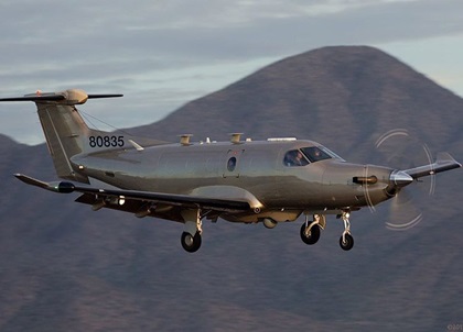 2nd Lt. Lawrence pilots a U-28A, a modified Pilatus PC-12. Photo courtesy of 2nd Lt. Anthony Lawrence.