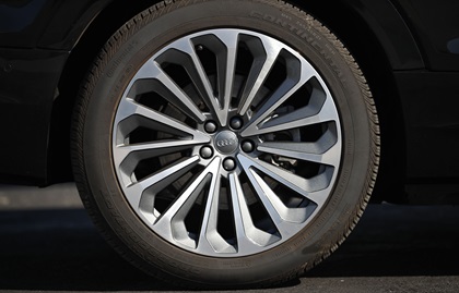The Audi’s performance tires quiet the highway, and its powerful brakes make for quick stops. Photo by Chris Rose.