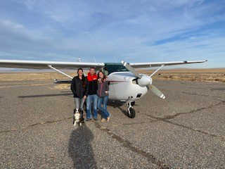 Jaden Newman and family on earning her private pilot certificate. Photo courtesy of Tanya Newman.