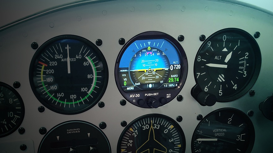 The FAA has issued supplemental type certification approval of uAvionix's AV-30-C cockpit display, allowing installation in 635 certified aircraft. Photo courtesy of uAvionix.