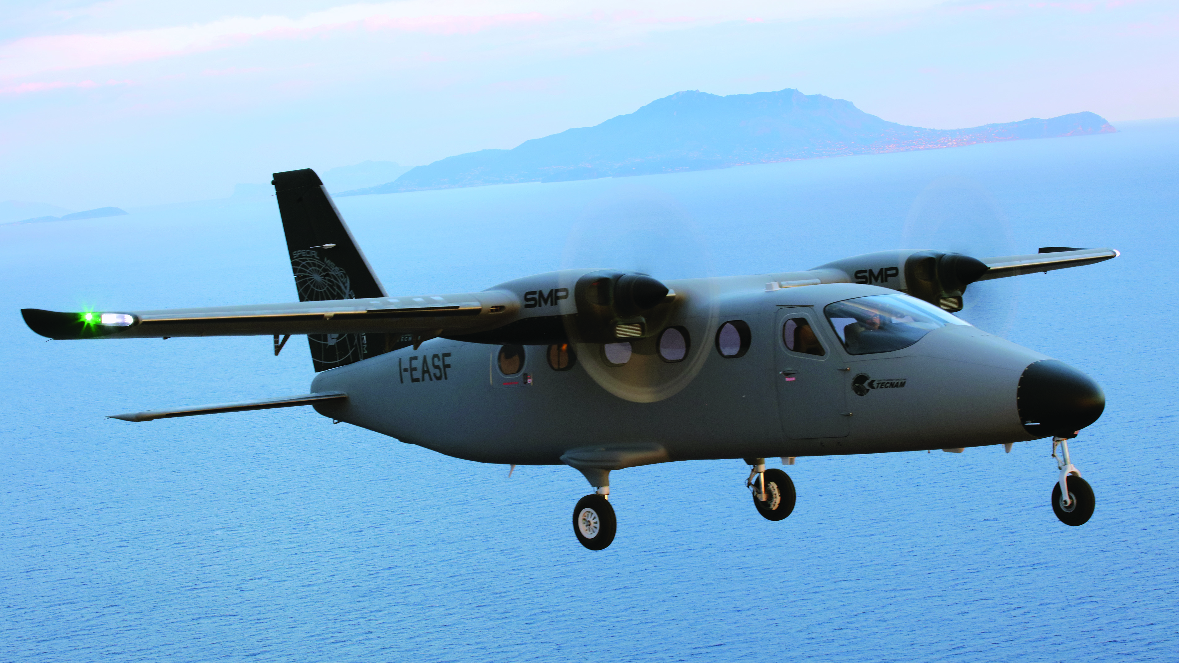 The P2012 SMP is a special mission variant of the P2012 Traveller. Photo courtesy of Tecnam.