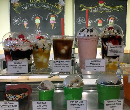 Among the fun stops in the Mammoth Lakes area for food, drink, and gifts is Mammoth Fun Shop, where they hand-dip ice cream into a variety of sweet treats. Photo by MeLinda Schnyder.
