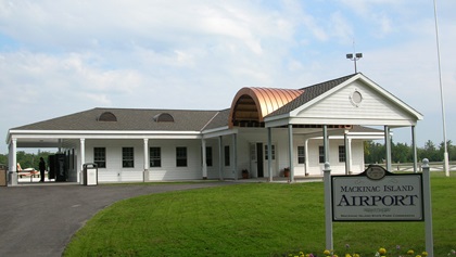 Mackinac Island’s airport terminal boasts modern amenities and a comfortable setting for pilots and passengers. Photo courtesy of the Mackinac Island Tourism Bureau.