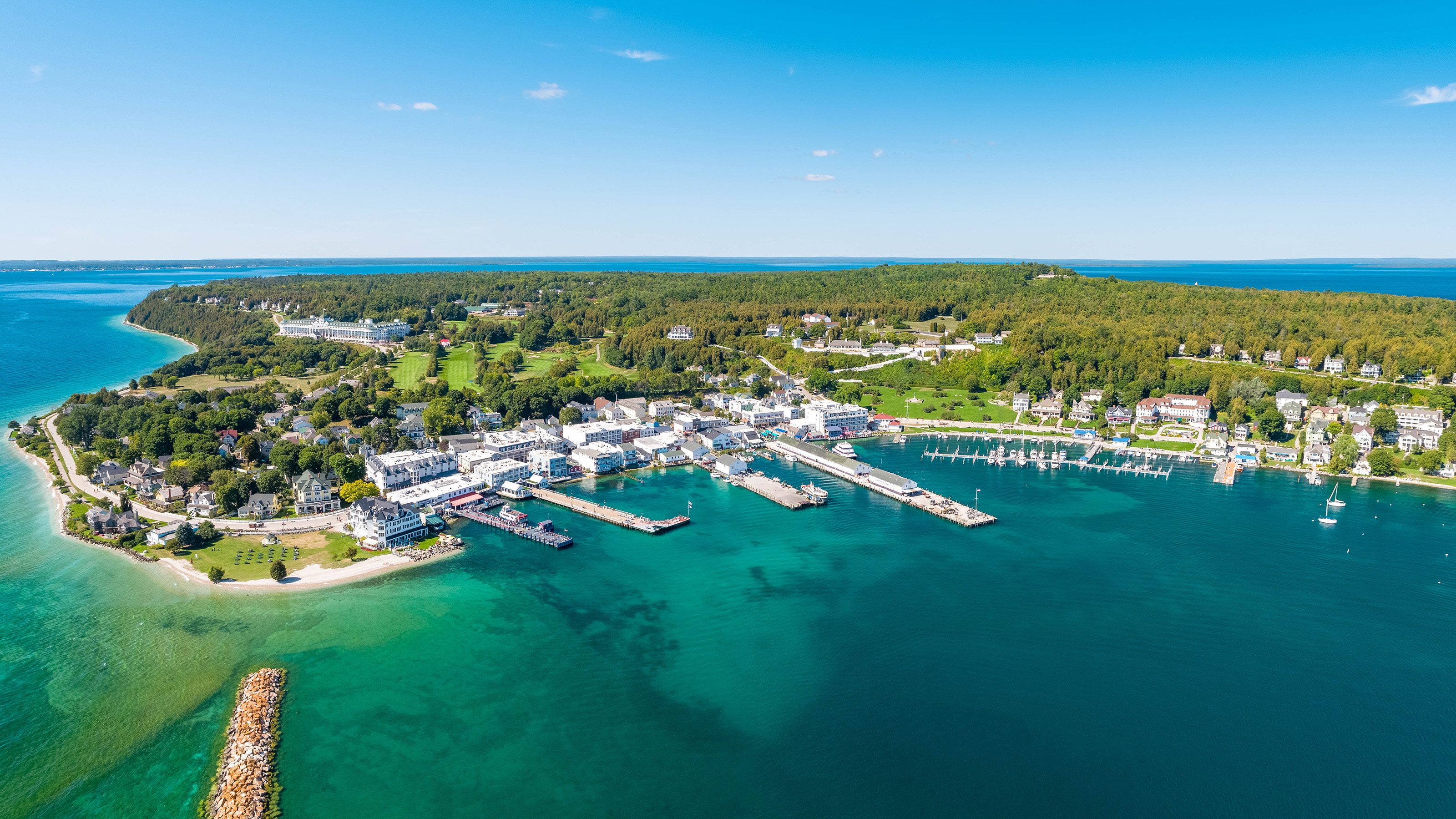 Crystal blue waters surrounding Mackinac Island rival those of the Caribbean. Photo courtesy of the Mackinac Island Tourism Bureau.