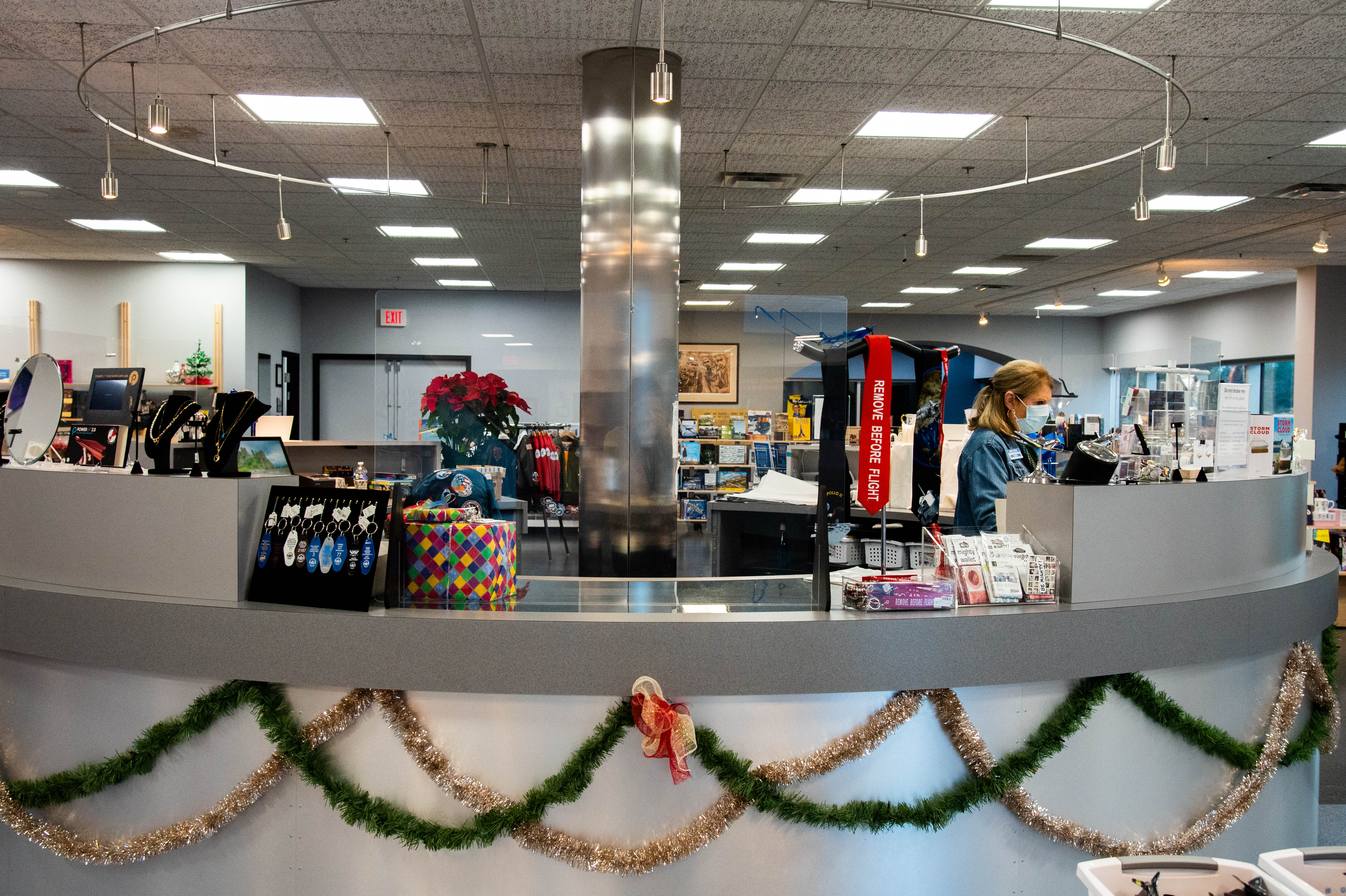 Holiday cheer abounds at the Air Zoo’s Fly Buy gift shop. Photo courtesy of The Air Zoo.