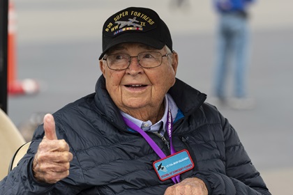 Retired U.S. Air Force Lt. Col. Bob Vaucher was the honorary air boss for the Arsenal of Democracy flyover of Washington, D.C., before it was scrubbed for weather. Photo by David Tulis.