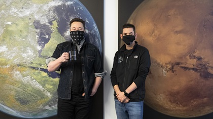 SpaceX founder Elon Musk, left, and fellow billionaire entrepreneur Jared Isaacman announced the Inspiration4 mission February 1. Photo courtesy of Inspiration4.