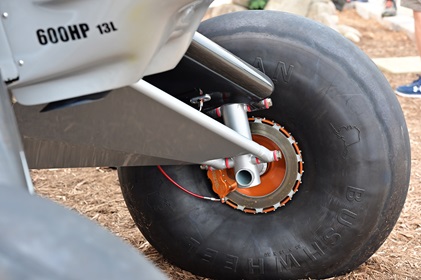 Huge Alaskan Bushwheel  tires soften landings in 'Scrappy. ' Photo by David Tulis.  