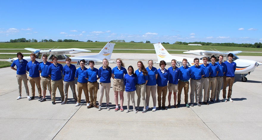 Adam Nacke joins 20 seniors in the Class of 2021 at West Michigan Aviation Academy who earned a private pilot certificate. Photo courtesy of West Michigan Aviation Academy.