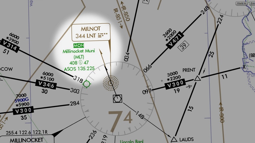 The airports of the Minimum Operational Network are identified on IFR navigation charts with "MON" above the airport name. Image courtesy of SkyVector.