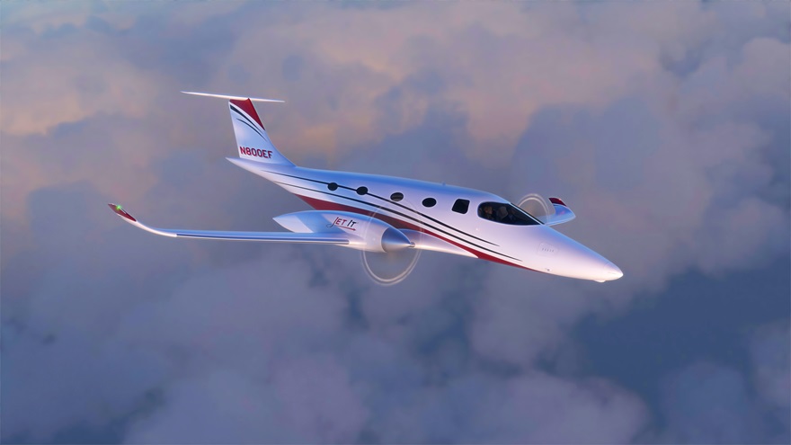Bye Aerospace announced on June 21 that fractional ownership innovator Jet It and its international sister company JetClub will be the launch customers for the eight-seat electric eFlyer 800. Image courtesy of Bye Aerospace.