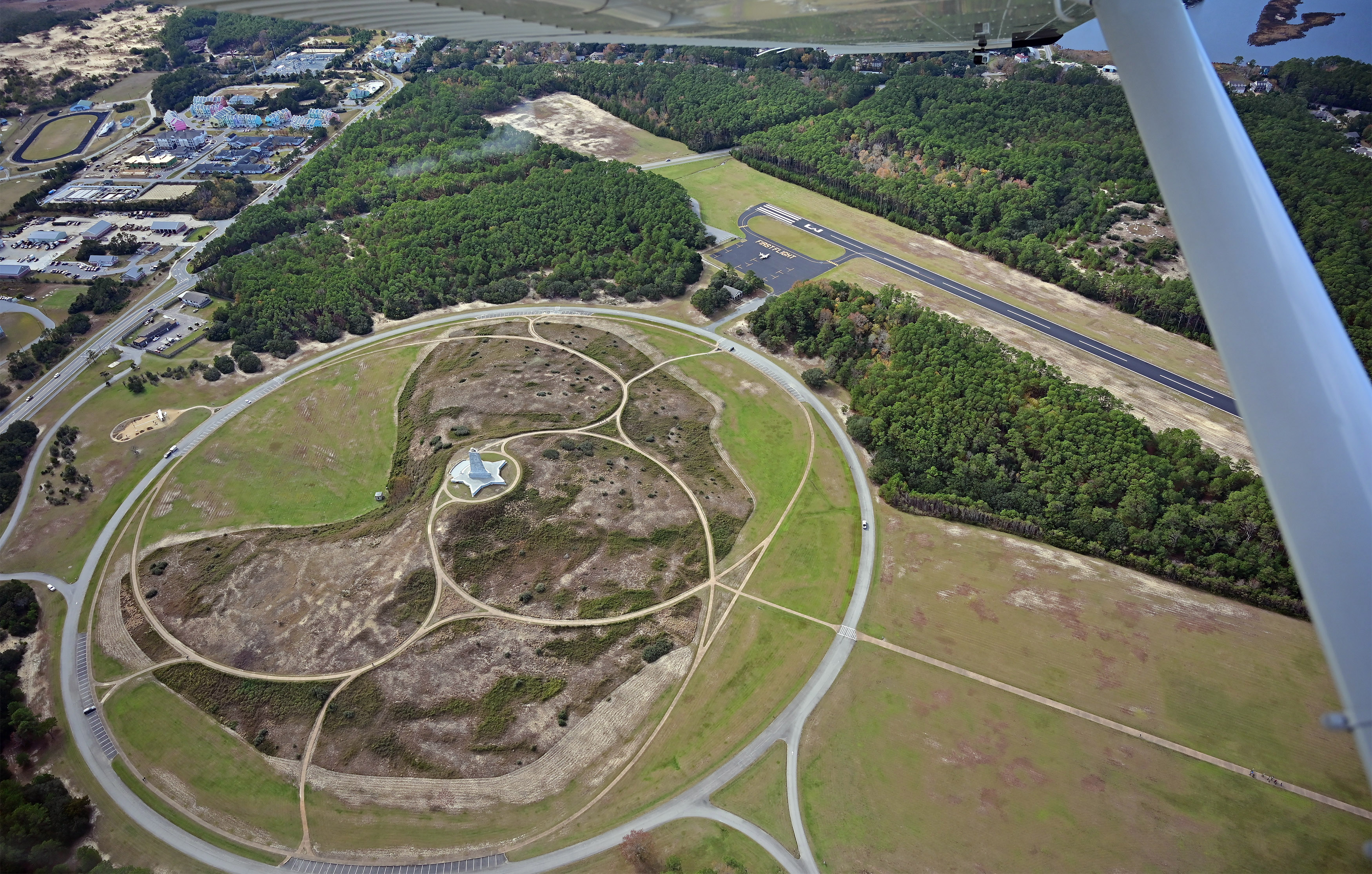 The Wright Brothers National Memorial in Kitty Hawk, North Carolina, and the adjacent First Flight Airport are bucket-list stops for aviators. Photo by David Tulis.