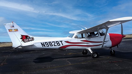 Southeast Missouri State University will utilize Cessna 172 Skyhawks for initial training. Photo courtesy of Giselle Fuentes and Joshua Russell, Southeast Missouri State University.