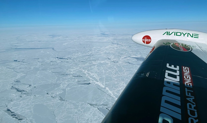 Beechcraft Bonanza V-tail pilot Adrian Eichhorn crosses the North Pole. Photo courtesy of Adrian Eichhorn.