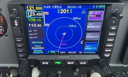 The GPS course indicates 201 degrees, but the magnetic course indicated a conflicting reading during a flight over the North Pole. Photo courtesy of Adrian Eichhorn.