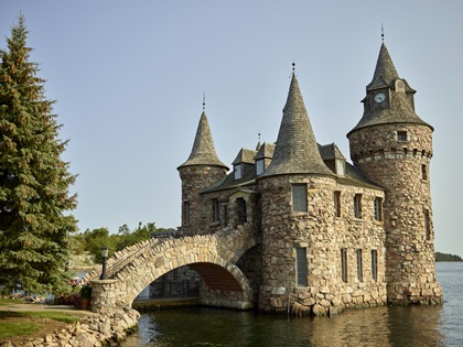 Power house and clock tower at Boldt Castle. Photo by George Fischer, 1000 Islands International Tourism Council.